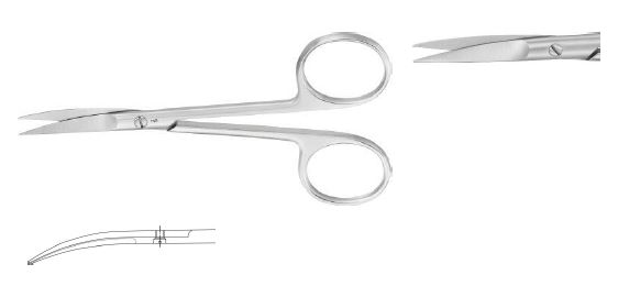 ОЧНІ НОЖИЦІ ВИГНУТІ Г/Г 120MM